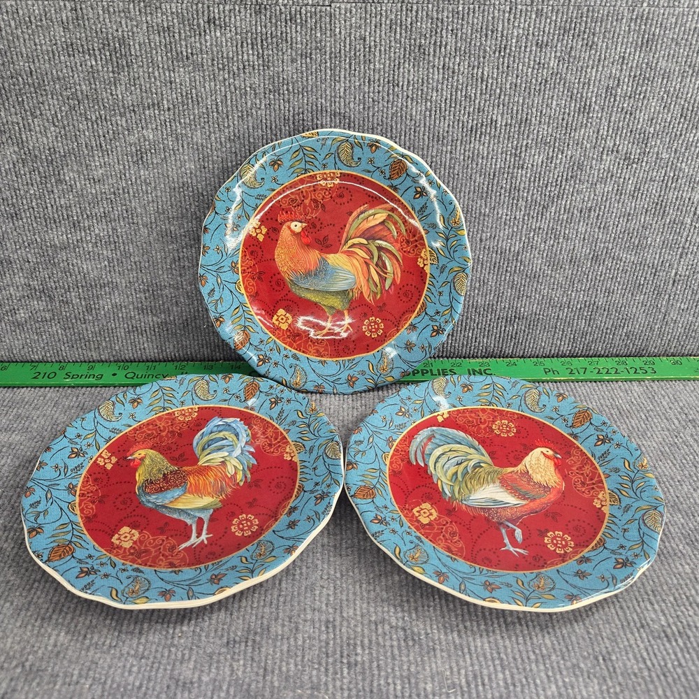 Certified International Spice Rooster Rooster Plate Set of 3